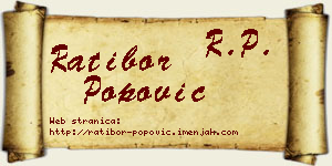 Ratibor Popović vizit kartica